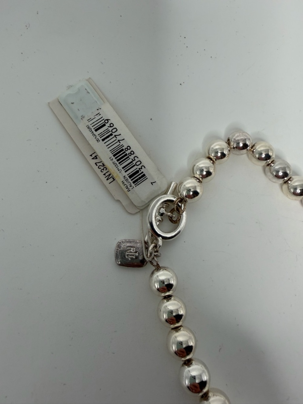 Lauren Ralph Lauren Silver-Tone Metal Bead Necklace (Style #LN1327 41) - Picture 2 of 5